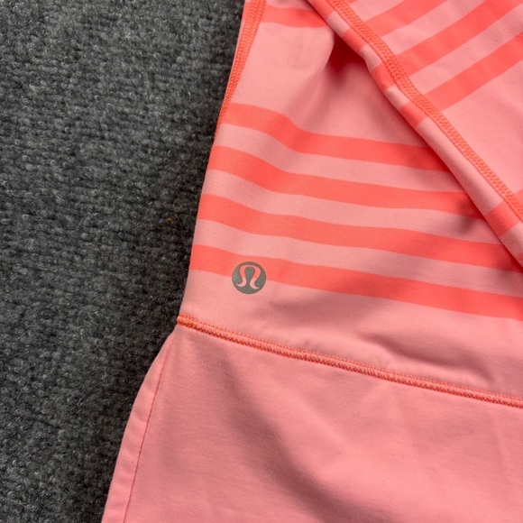 LULULEMON Women’s Lululemon Run: Warm Up Crew Ocean Stripe Coral /Orange size 10 - Picture 8 of 11